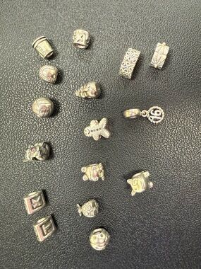 Pandora Sterling Silver Mixed Animal & Bead Charm Lot - Silver